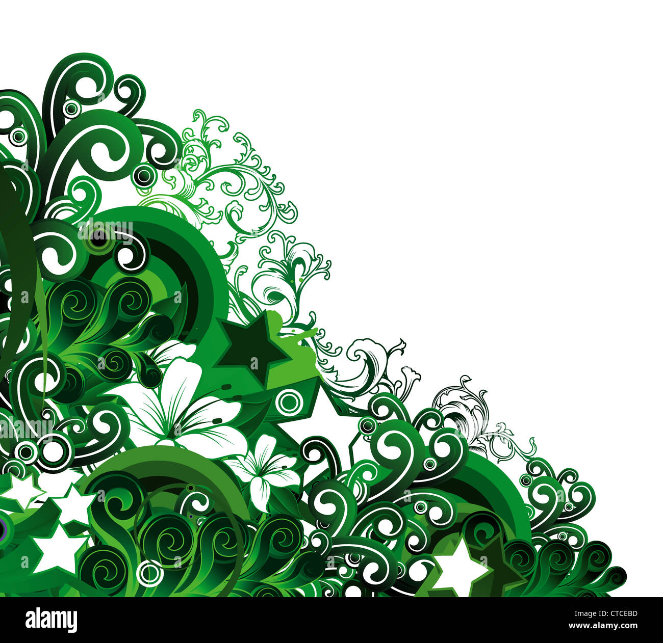 vector abstract floral background with stars Stock Photo - Alamy