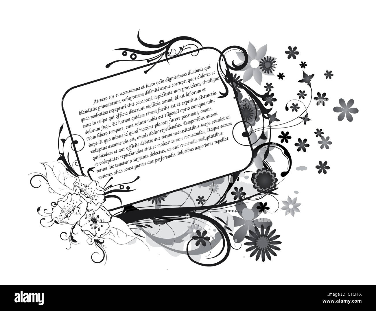 vintage floral frame vector illustration Stock Photo - Alamy