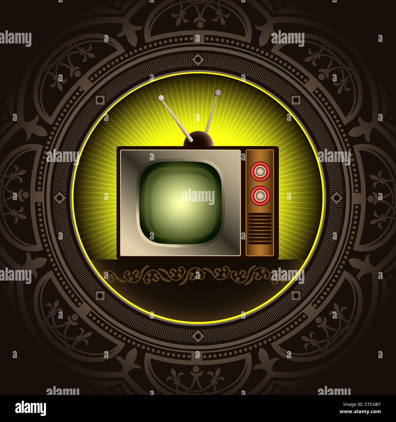 Vintage background with old television set Stock Photo - Alamy
