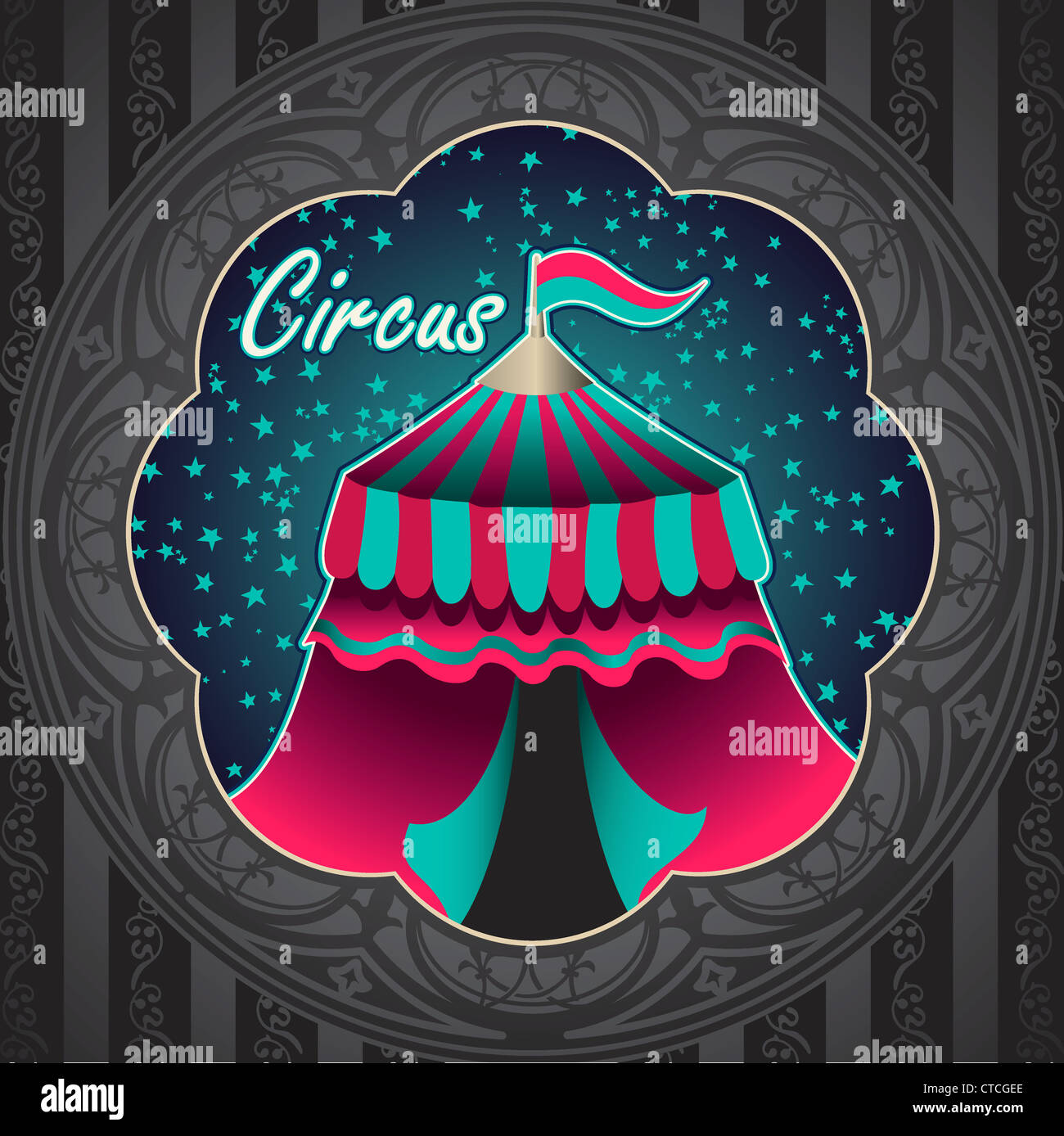 Vintage illustration of circus tent Stock Photo - Alamy