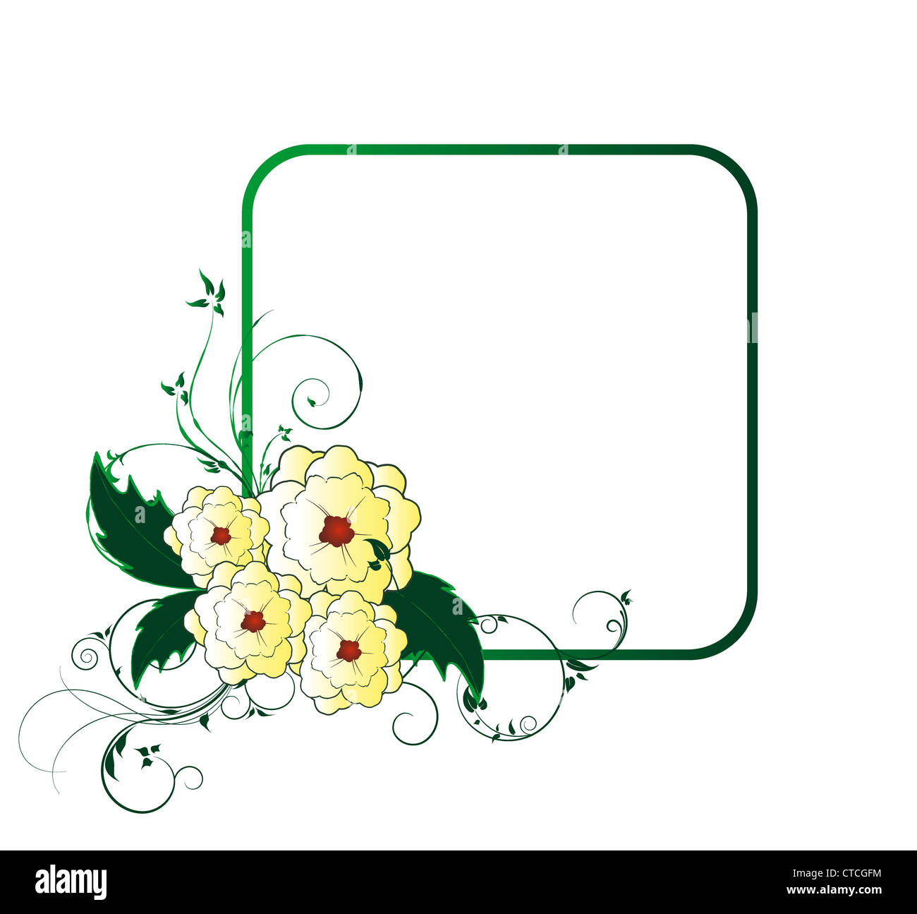 abstract floral frame vector illustration Stock Photo - Alamy