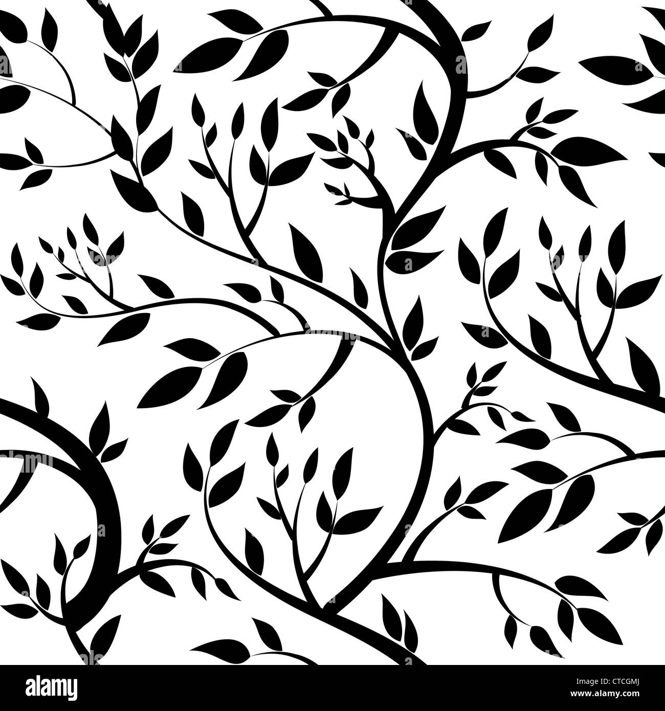 seamless wallpaper black leaves Stock Photo Alamy