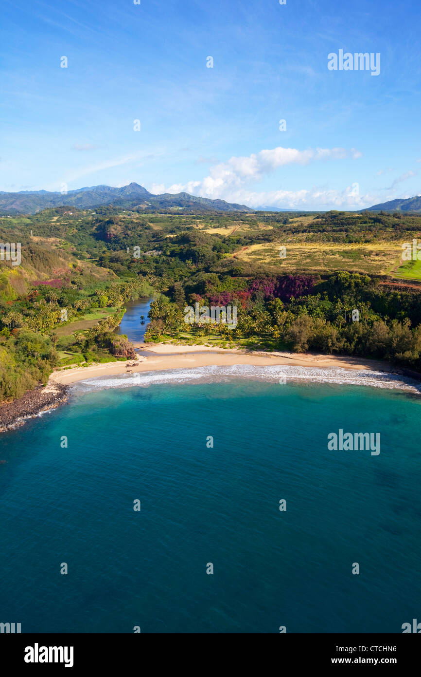 Lawai Valley and Beach, Allerton Gardens, Kauai, Hawaii Stock Photo