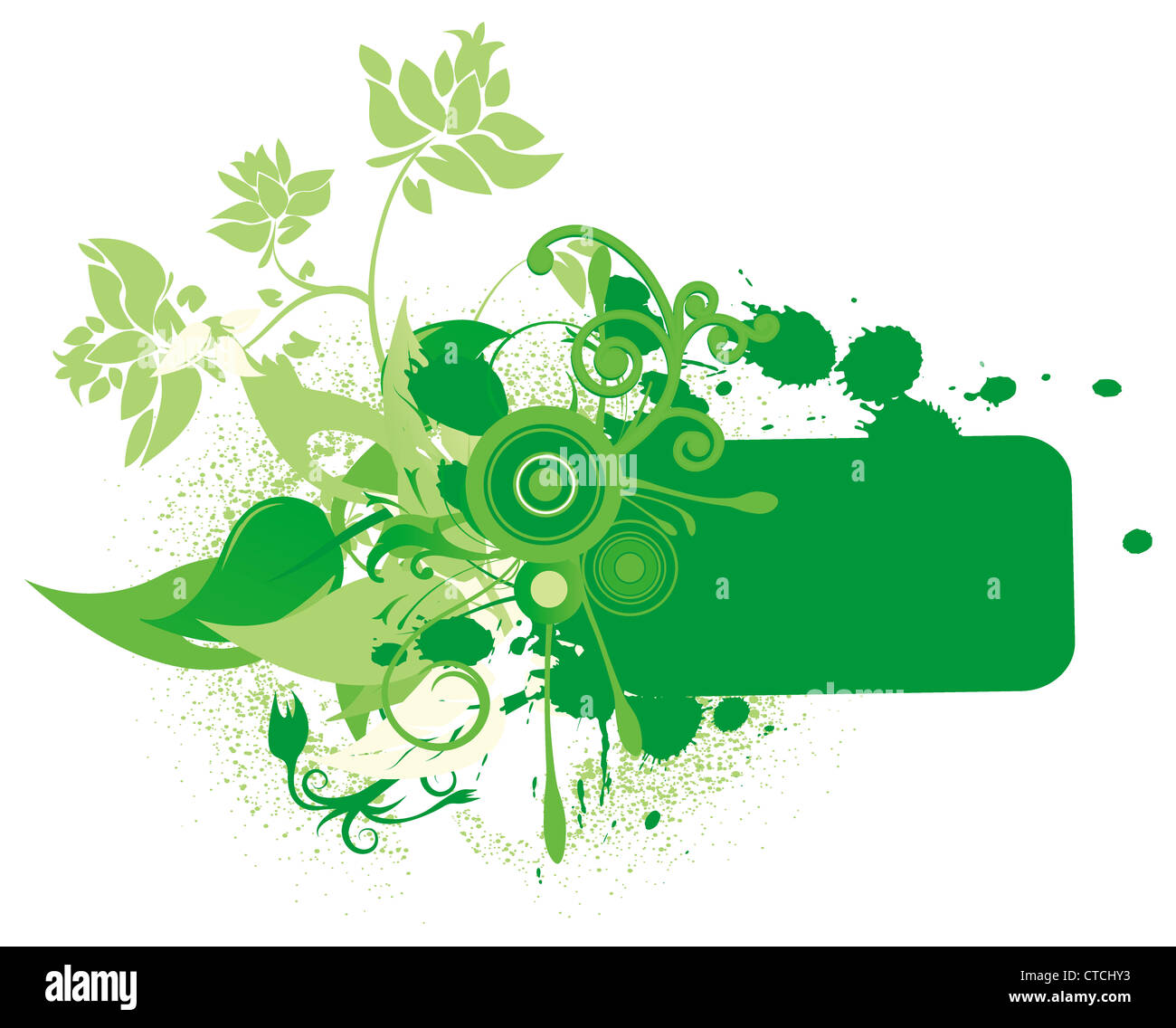 grunge floral frame vector illustration Stock Photo - Alamy