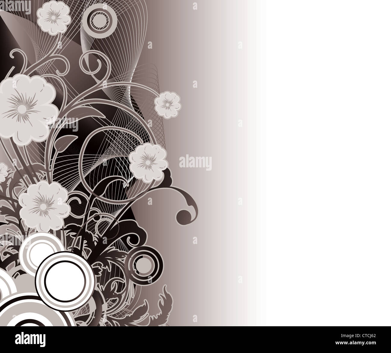 abstract floral wallpaper with wave vector illustration Stock Photo - Alamy