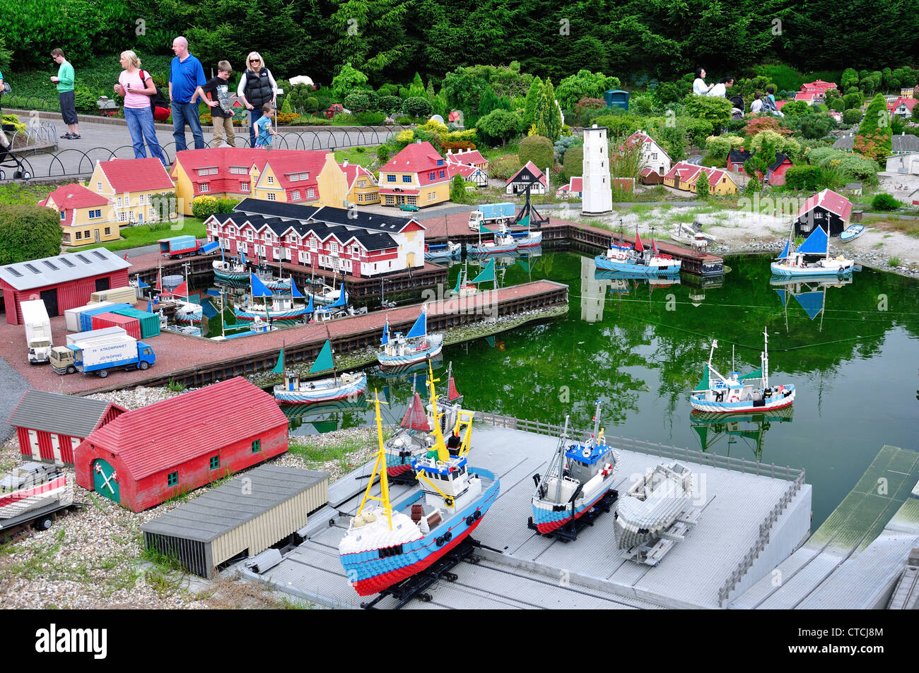 European harbour scene in Miniland, Legoland Windsor Resort, Windsor, Berkshire, England, United Kingdom Stock Photo