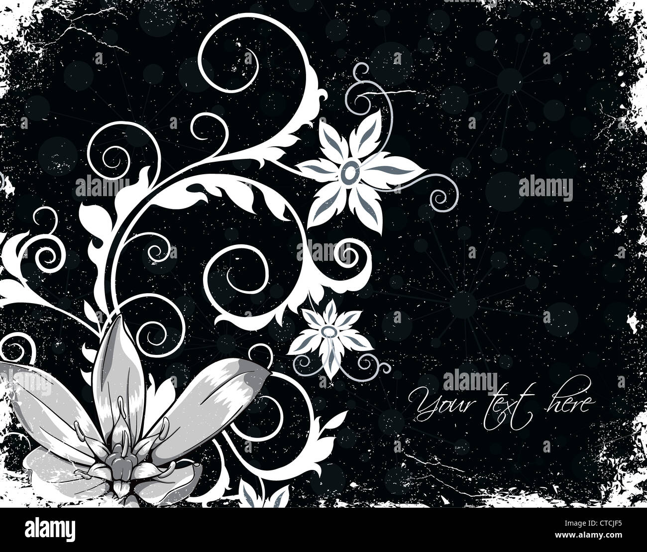 vector flower with grunge background Stock Photo - Alamy