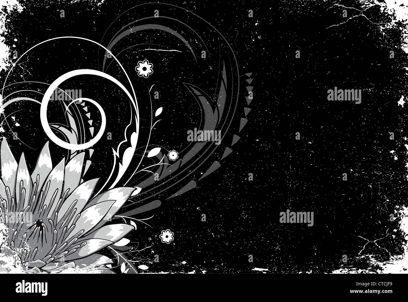 vector flower with grunge background Stock Photo - Alamy