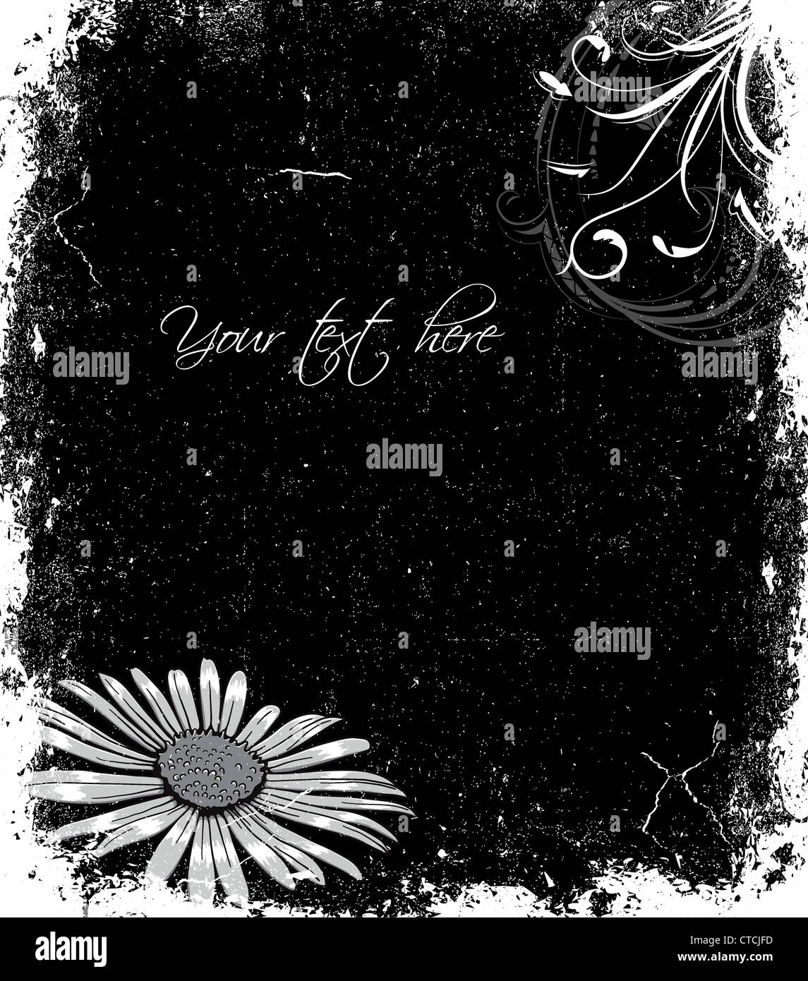 vector flower with grunge background Stock Photo - Alamy