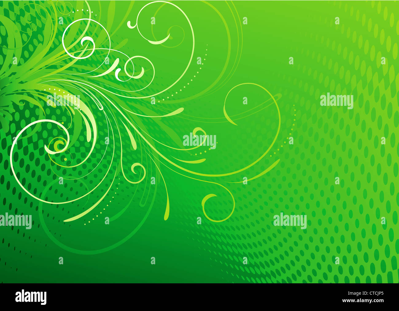 Vector illustration of Green Floral Decorative background Stock Photo ...