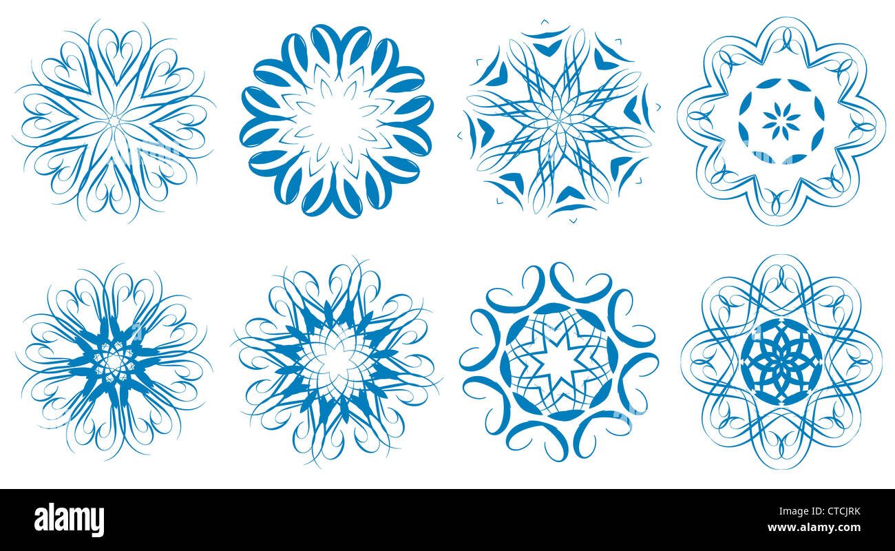 Vector illustration of snowflakes and stars set for your Christmas ...