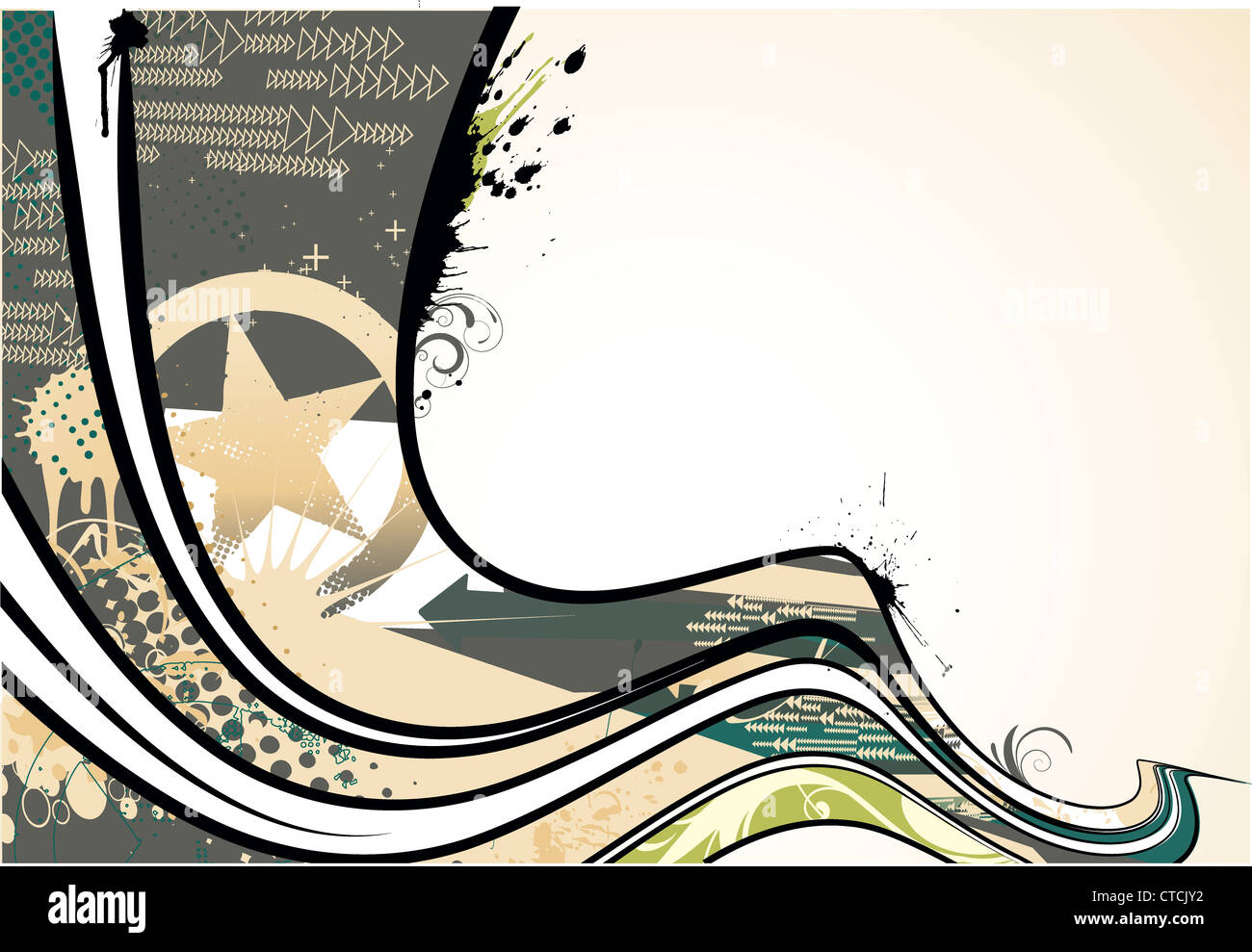 Vector illustration of urban background with grunge stained Design ...