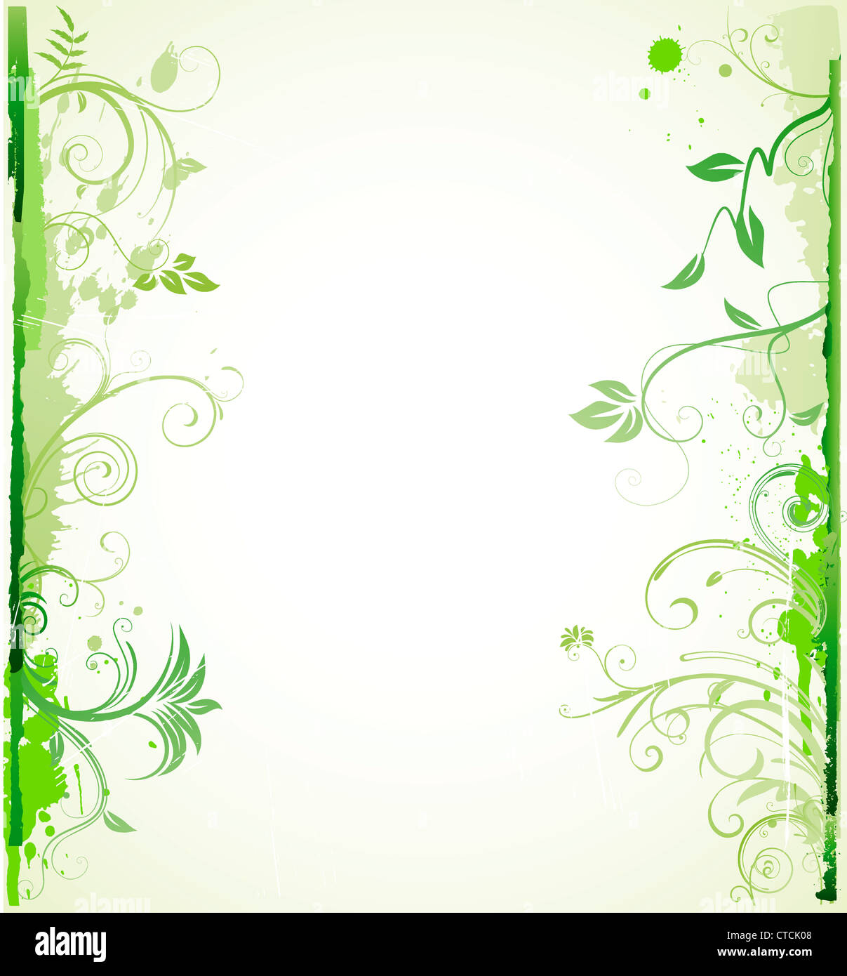 Vector illustration of green styled Floral Decorative background Stock ...