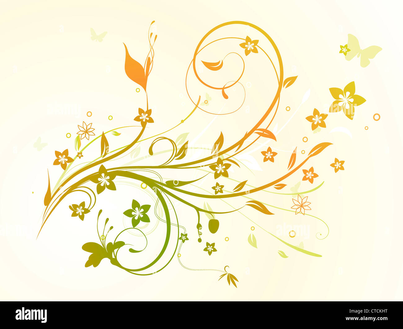 Vector illustration of swirling flourishes decorative Floral Background ...