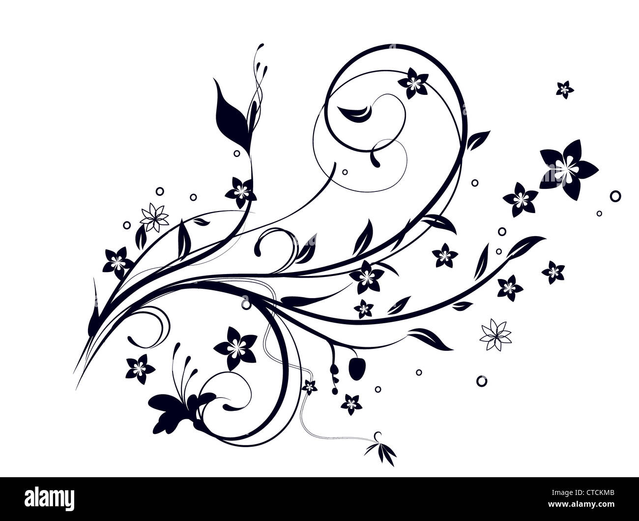 Vector illustration of swirling flourishes decorative Floral Background ...