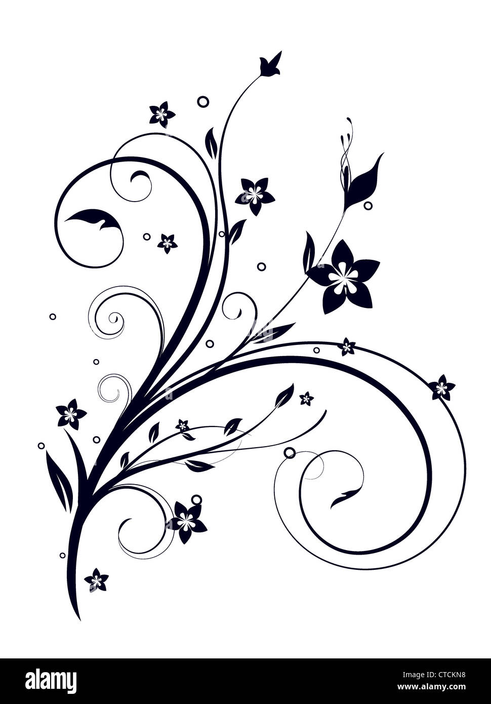 Vector illustration of swirling flourishes decorative Floral Background ...