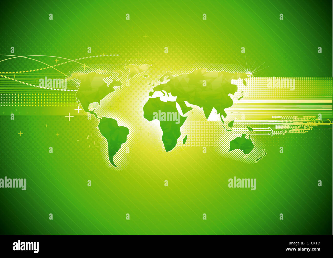 Vector illustration of green abstract hi-tech Background with Glossy ...