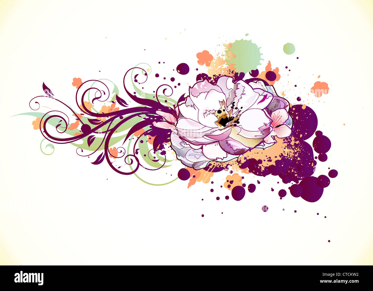 Vector illustration of grunge Floral Decorative background Stock Photo ...