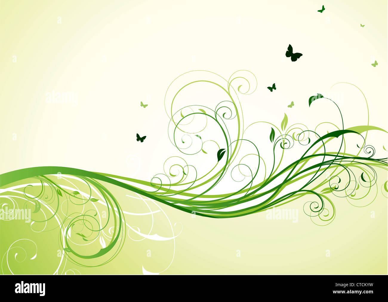 Vector illustration of abstract green floral Background Stock Photo - Alamy