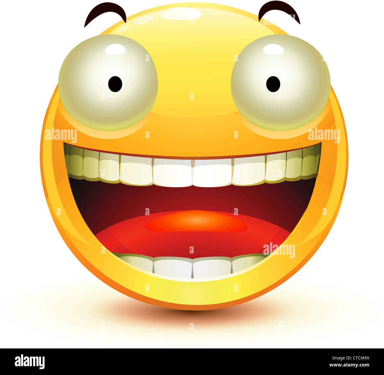 Vector illustration of cool glossy Single Emoticon Stock Photo - Alamy