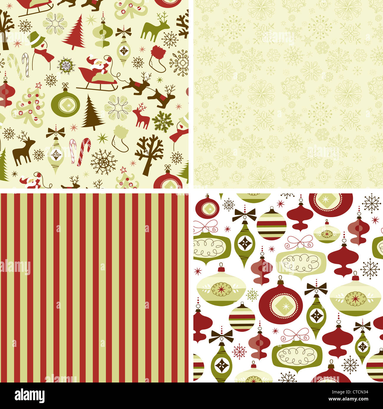 Set of Christmas patterns Stock Photo - Alamy