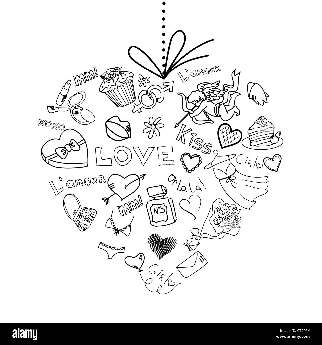 Valentine heart greeting card. Vector Stock Photo - Alamy
