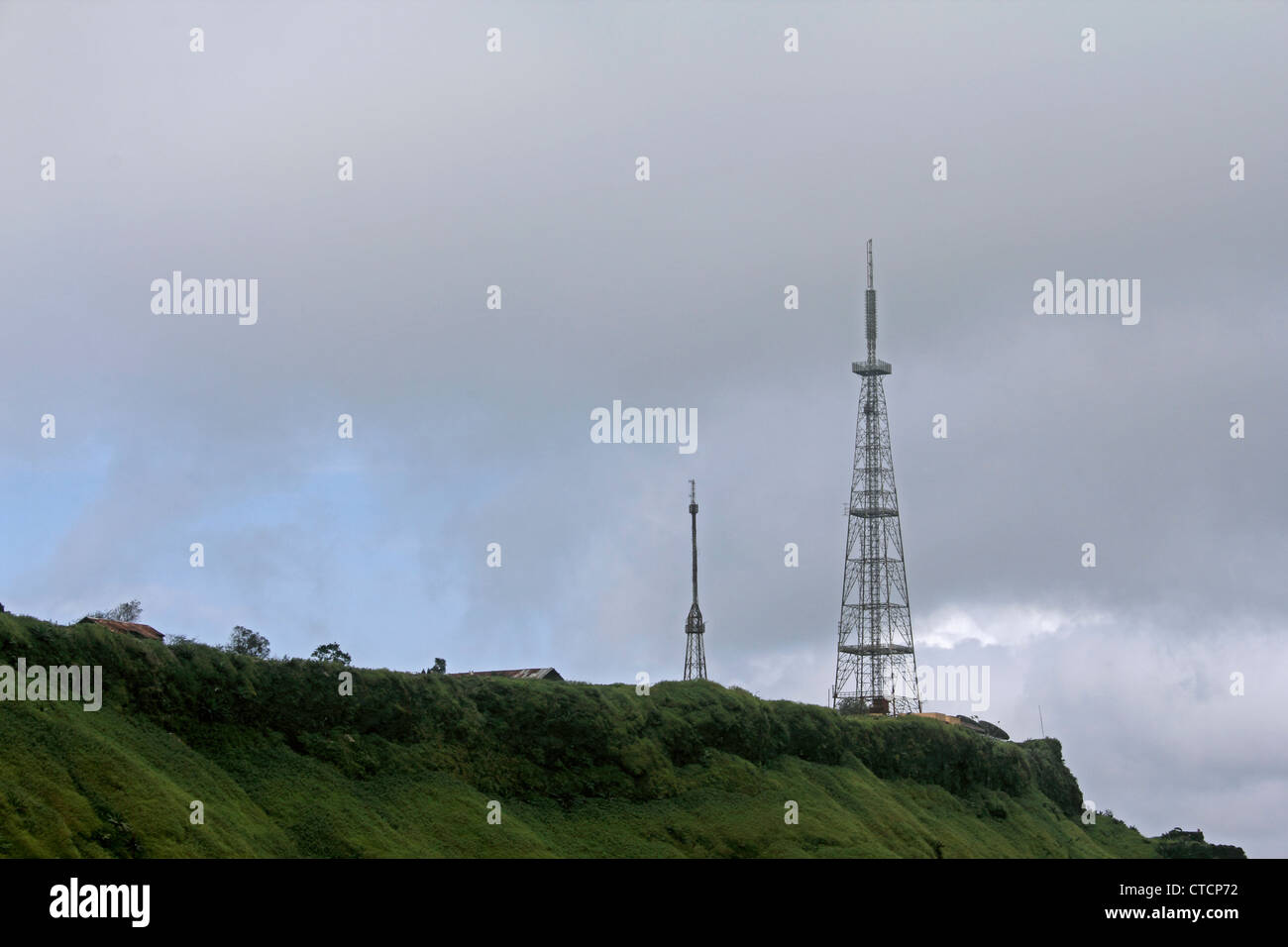 A Television's signal receiving tower at Sinhanghad Pune, Maharashtra, India Stock Photo