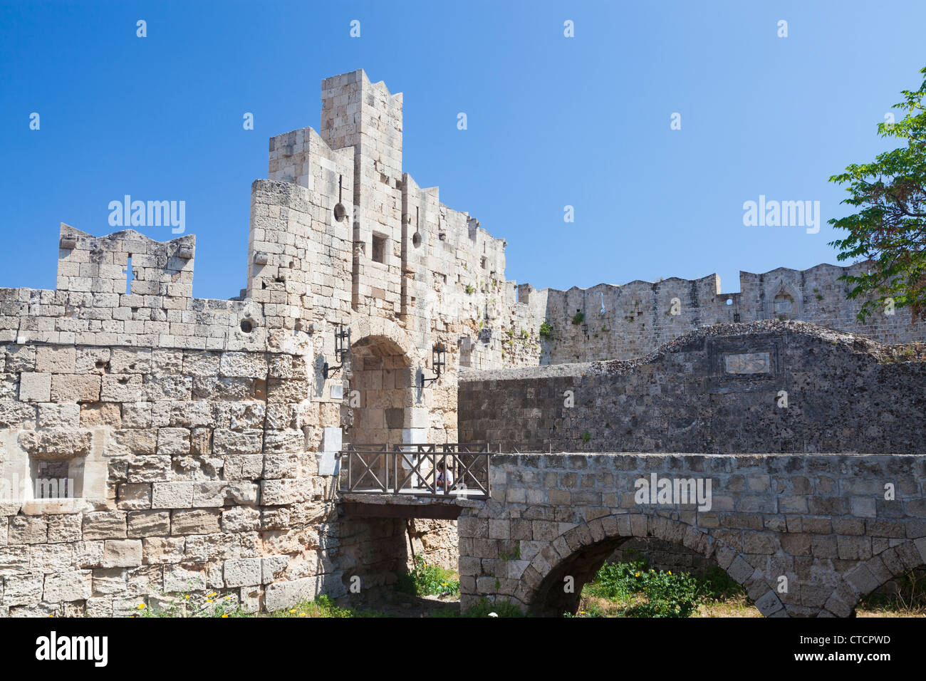 Gate of Saint Paul, Old Town Rhodes Greece Stock Photo
