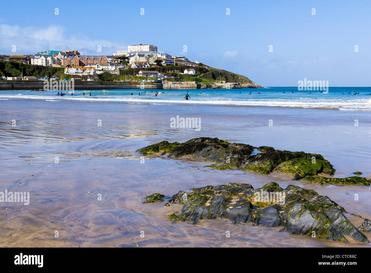 Towan Beach Newquay Cornwall England UK Stock Photo