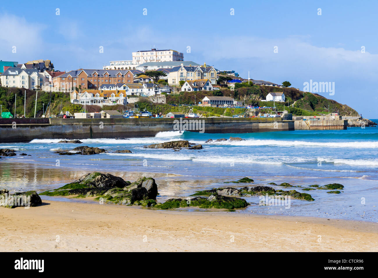 Towan Beach Newquay Cornwall England UK Stock Photo