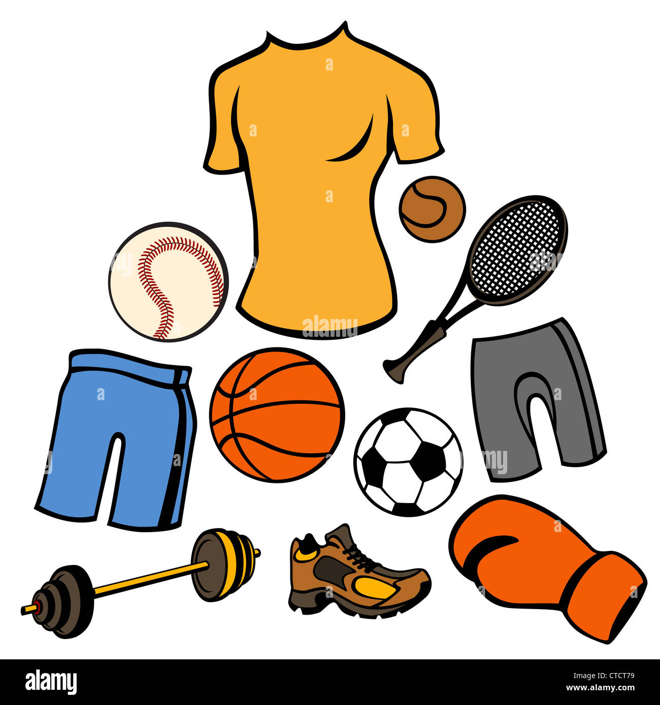 Vector illustration of man accessories set related to sport life style  Stock Photo - Alamy
