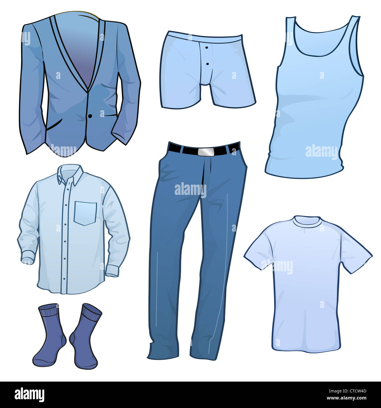 Vector illustration of cool Men clothes icon set Stock Photo - Alamy