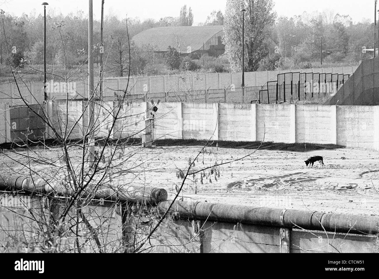 The Berlin Wall at Staaken during the cold War in the 1980s Stock Photo