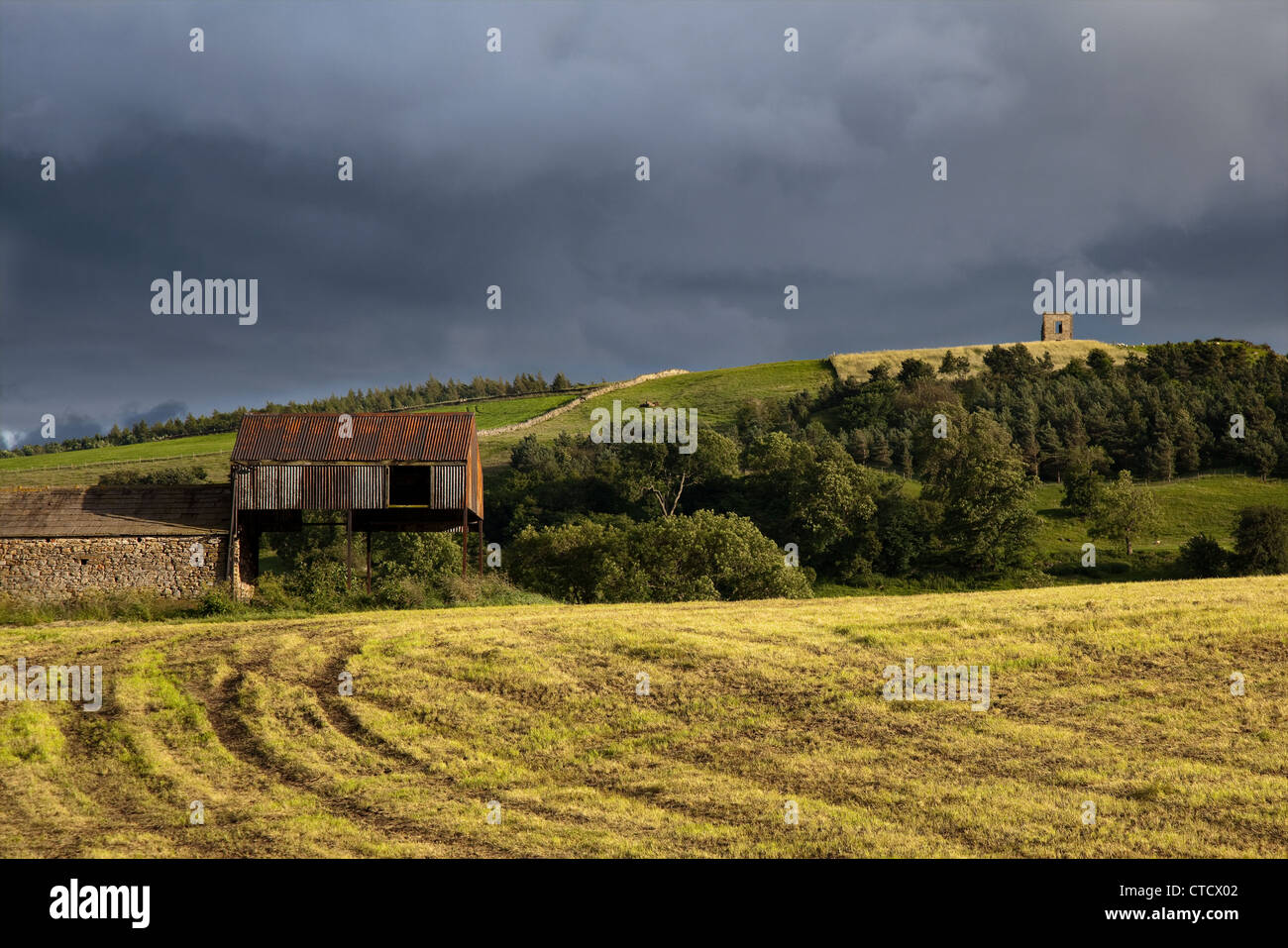 Summer Landscape of Stormy Weather and farm buildings, Mount Park