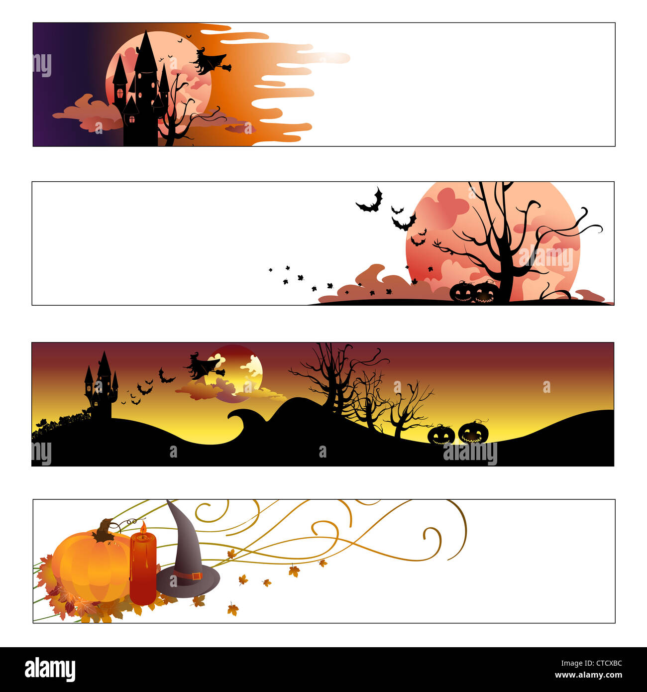 Vector illustration of halloween banners set Stock Photo - Alamy