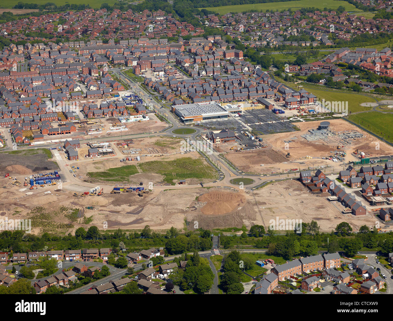 New Residential Housing Development. Warrington, North West England Stock Photo