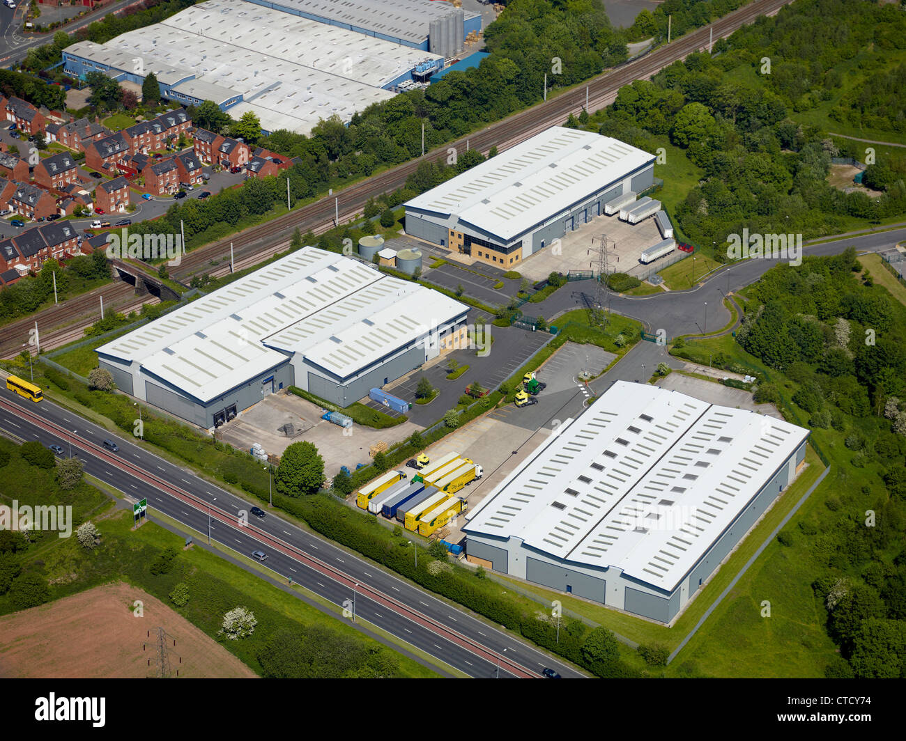 Small Industrial estate, Warrington, North West England Stock Photo