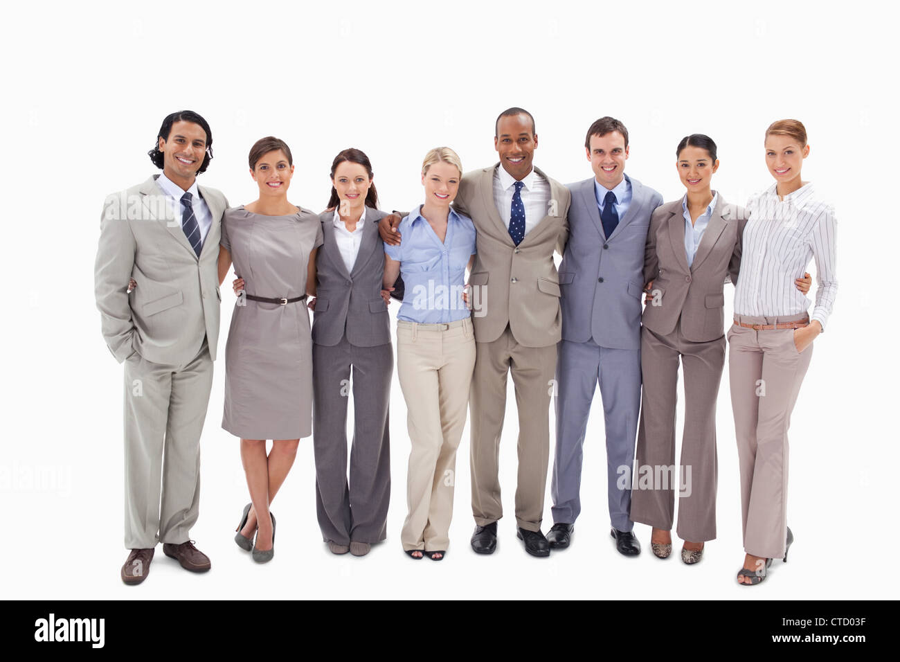 Business team arm in arm Stock Photo Alamy