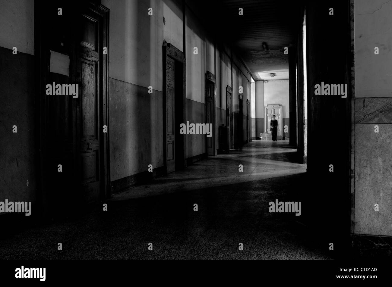 Dark hallway Stock Photo