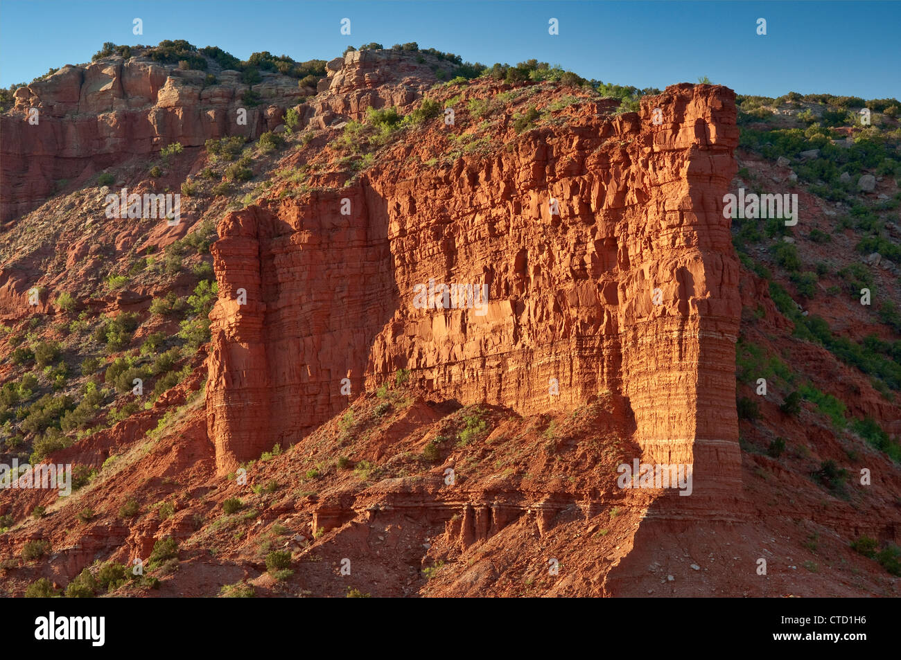 Haynes Ridge eroded buttes and cliffs in Caprock Canyons State Park, Texas, USA Stock Photo