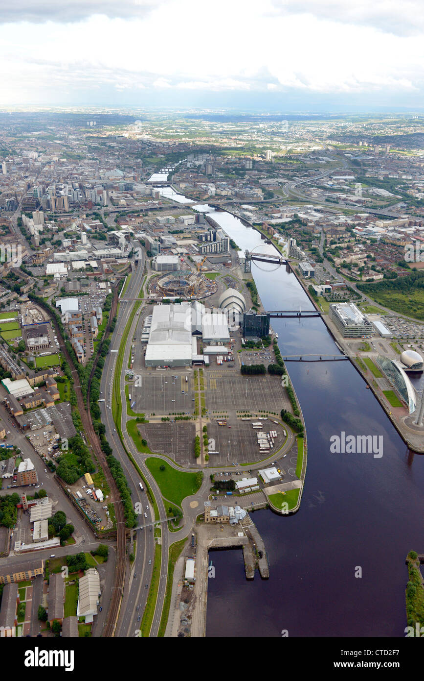 ARIEL view of Glasgow River Clyde Stock Photo