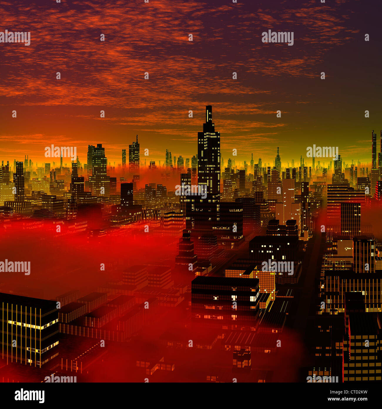 Alien city  artwork Stock Photo