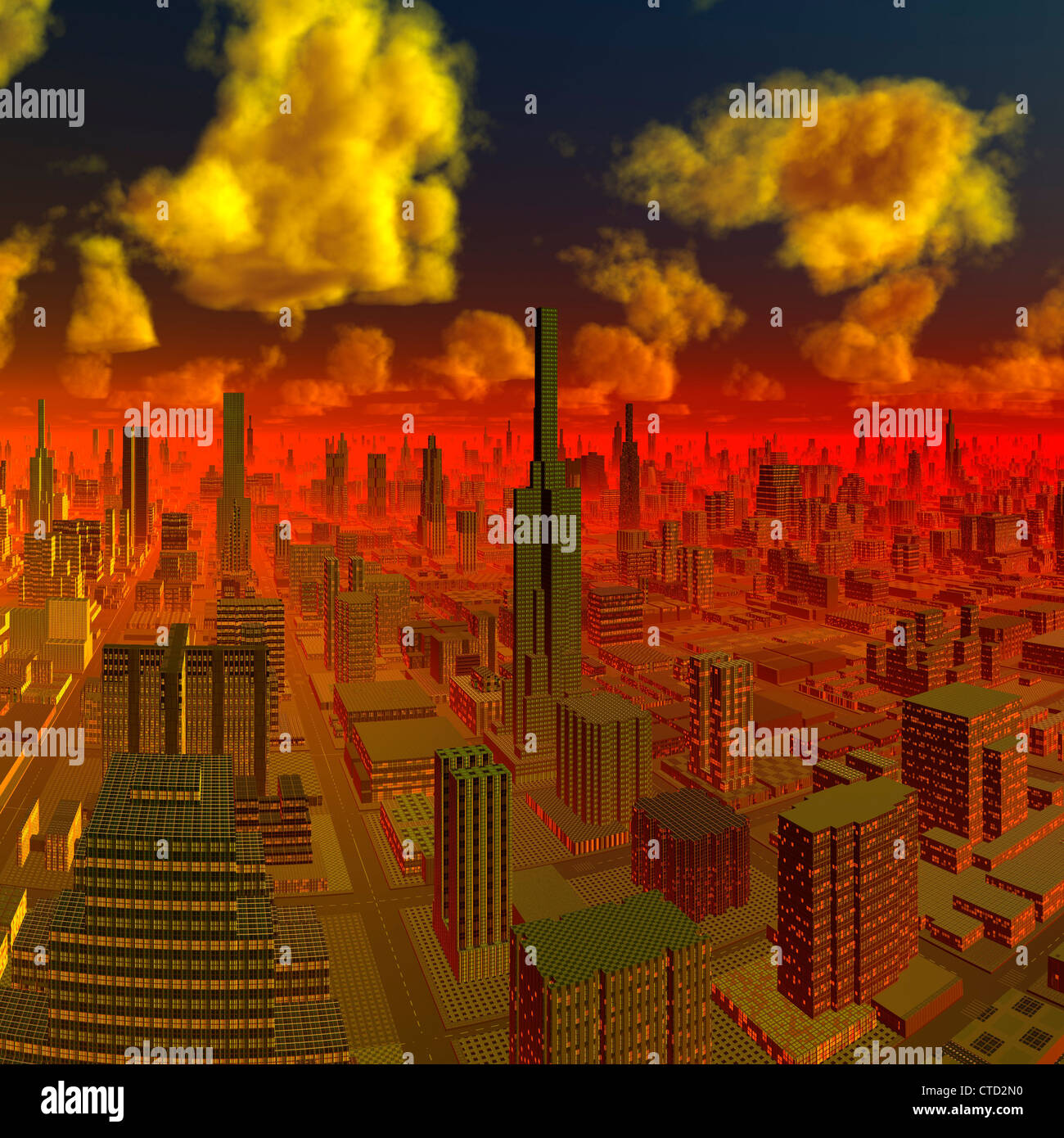 Alien city artwork Stock Photo - Alamy