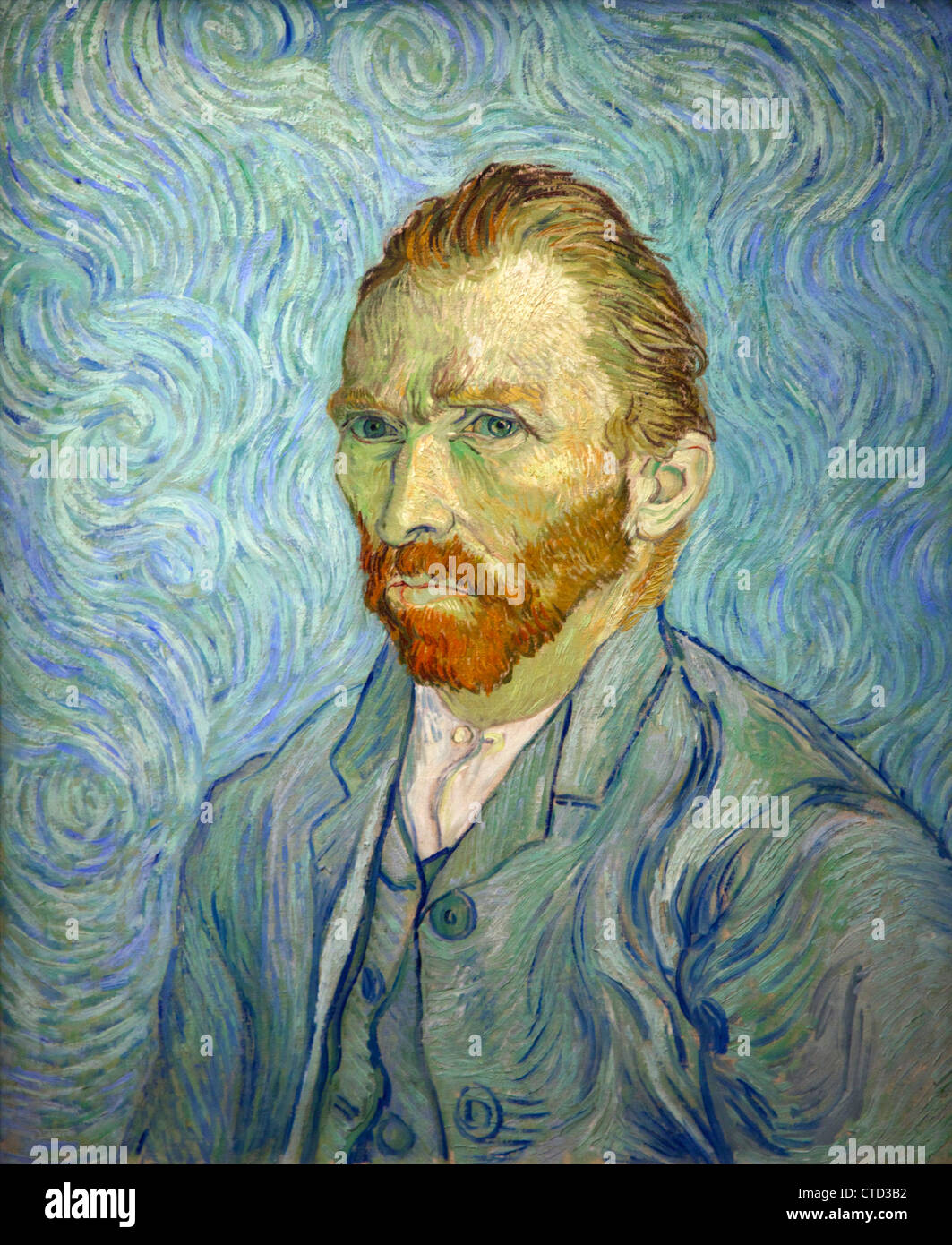 Self-portrait by Vincent van Gogh 1889, Musee D'Orsay Art Gallery and Museum, Paris, France, Europe Stock Photo