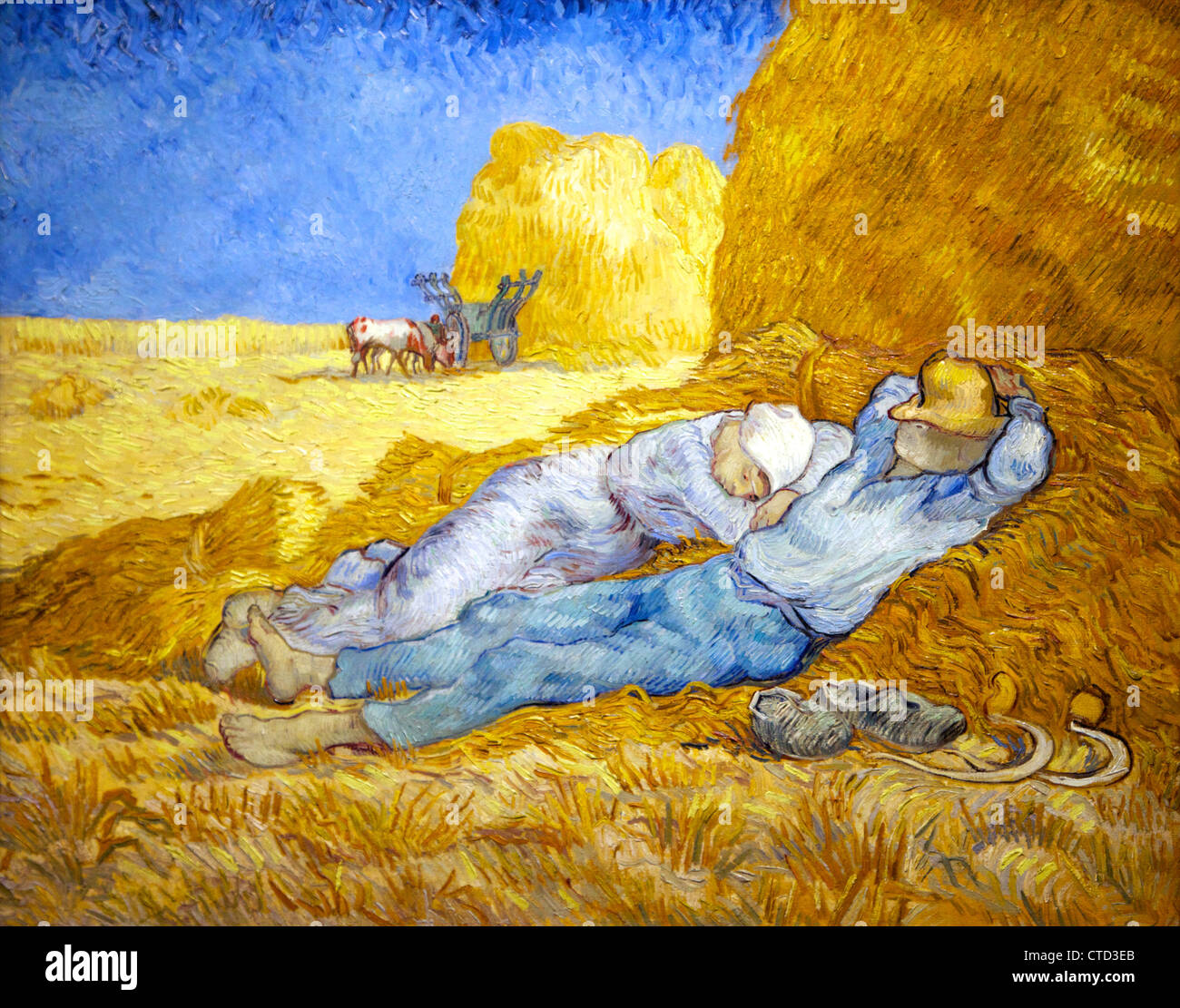 La Meridienne or Noon Rest by Vincent van Gogh, oil on canvas, 1890, Musee D'Orsay Art Gallery and Museum, Paris, France Stock Photo