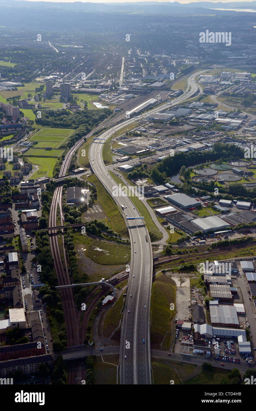 City of Glasgow from the air. Stock Photo