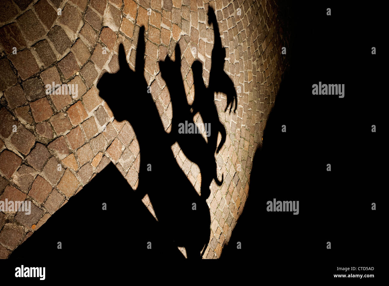 The shadow of the statue of the Bremen Town Musicians Stock Photo Alamy