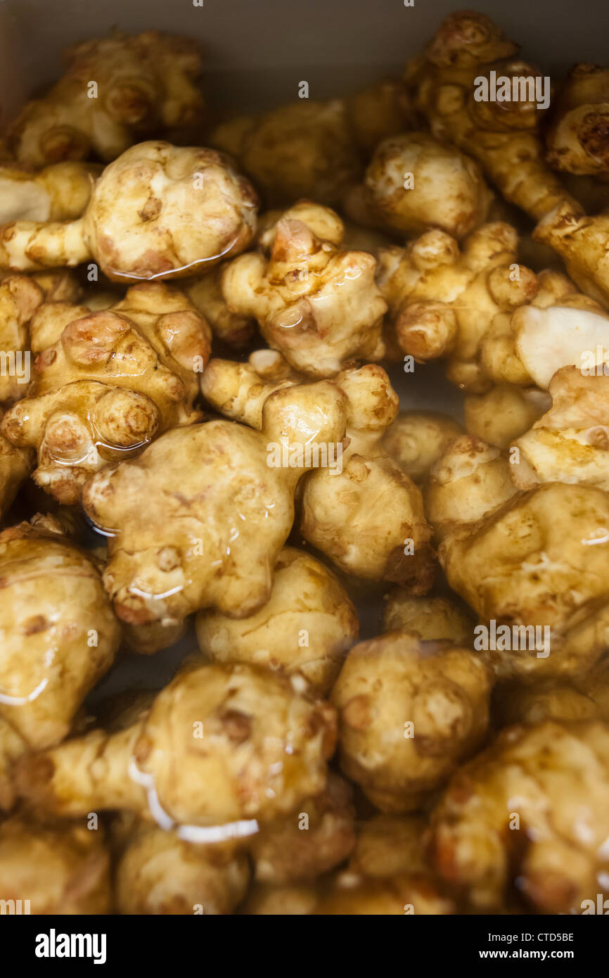 Sunchokes (Jerusalem Artichokes) are seen on sale in a grocery store in