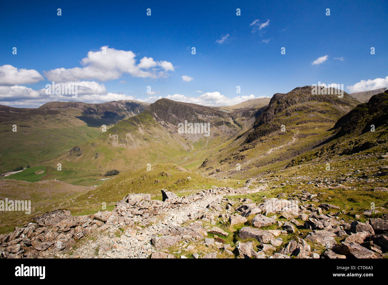 Fleetwith Pike And Haystacks Mountains Viewed From Red Pike, The Lake District Cumbria Lakeland England United Kingdom Stock Photo
