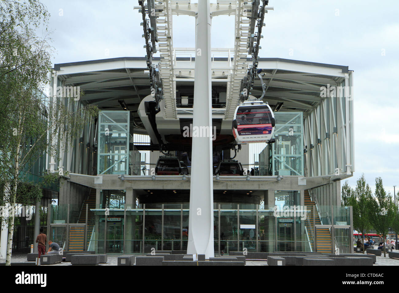 Emirates Air Line cable car, Greenwich Peninsula Terminal, London, UK